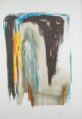 an image of a painting of a person standing in front of a wall