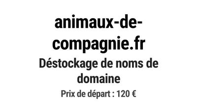 animaux de compagnie : déstockage de noms de domaine