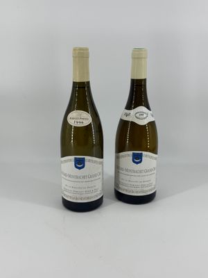 deux bouteilles de vin blanc posées l'une à côté de l'autre sur une table