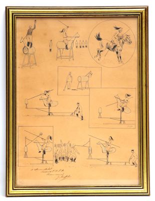 une image d'un dessin représentant un homme à cheval