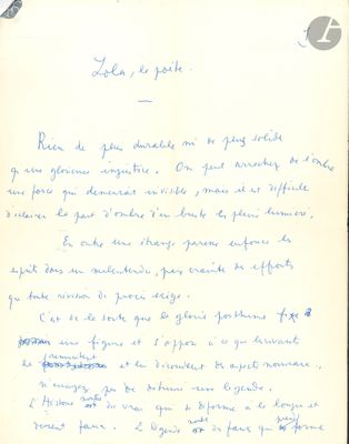 an old handwritten letter written in french on a piece of paper