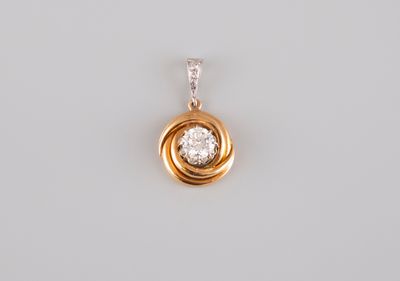 FRED. Pendentif rond en or jaune 18k 750°/°°, poinçon tête d…