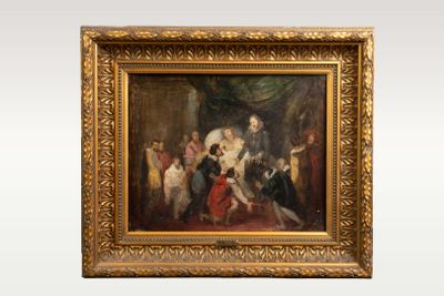 an image of a painting of a group of people in a room