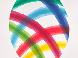 a painting of a colorful circle with a white background