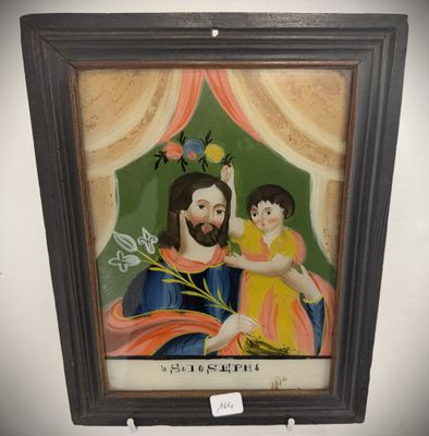 an image of a painting of jesus holding a child in his arms