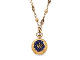 a close up of a necklace with a star on it