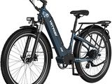une image représentant un vélo électrique bleu sur fond blanc