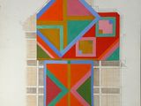 an image of a drawing of a house with a geometric design on it