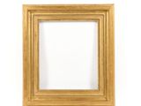 a gold frame on a white wall with a white background