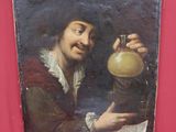 un tableau représentant un homme tenant un vase à la main