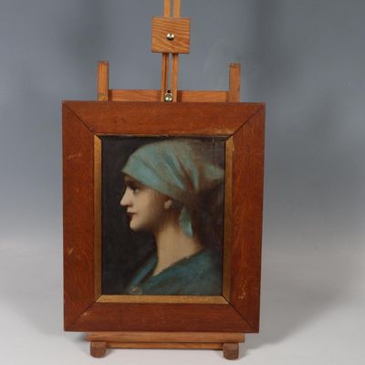 Ecole française du XIXème siècle Portrait de femme de profil…