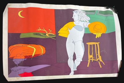 une photo d'un tableau représentant une femme tenant un éventail