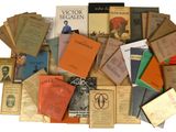 a pile of books sitting on top of each other
