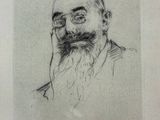 a drawing of a man with a beard and a mustache