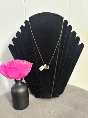 Collier en plaqué or, avec pendentif rectangulaire - Neuf, s…