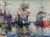 many boats that are in the water near each other