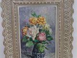 a picture of a painting of flowers in a vase