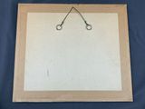 a picture of a picture hanging on a wall on a blue background
