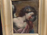 an image of a painting of a woman with a bird on her shoulder