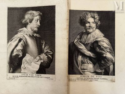 an old black and white photo of two men in renaissance clothing