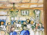a painting of a group of people sitting around a table
