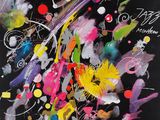 an image of a painting on a black background with lots of colorful paint