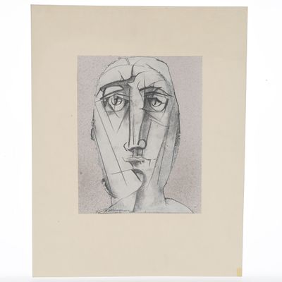 un dessin en noir et blanc d'un visage de femme