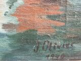 an image of a painting of a man riding a horse in a field