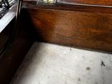 a picture of a wooden desk with a computer on top of it