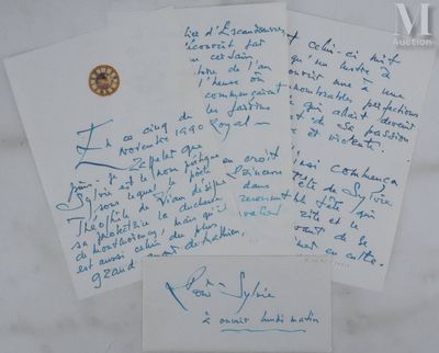 MATHIEU Georges (1921-2012) Lettre manuscrite, 1990