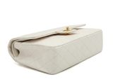 chanel white quilted lambskin flap clutch bag