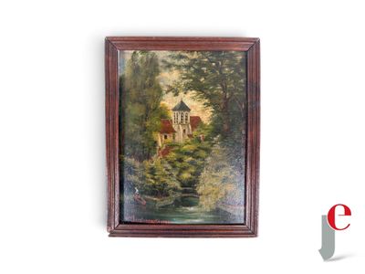 une image d'une peinture d'une maison dans les bois