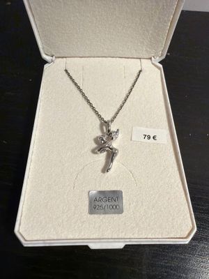 silver plated necklace with a bird charm in a gift box