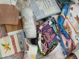 a pile of items that are sitting on the floor