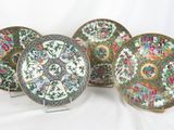 six chinese cloisons of cloisons with floral designs on them