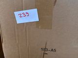 a cardboard box that has a price tag on it