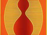 an orange and yellow poster with an image of a tear