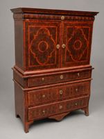 Cabinet deux corps en placage de bois de bout "oyster shell"… (photo 4)