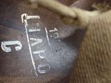 a close up of a brown bag with a label on it