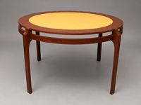 Table en teck, le plateau circulaire amovible et gainé de ti… (photo 4)