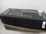 a black box with a gold trim on it