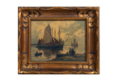 une image représentant un tableau de voiliers sur l'eau