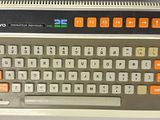 a close up of a computer keyboard on a table