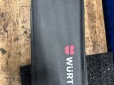 a black case with a red and white logo on it