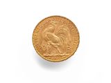 an image of a gold coin with a rooster on it