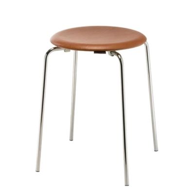 une image représentant un tabouret en bois avec des pieds en métal et une assise marron