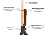 the diagram shows the parts of a wood burning stove