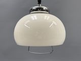 an image of a white light hanging from a ceiling
