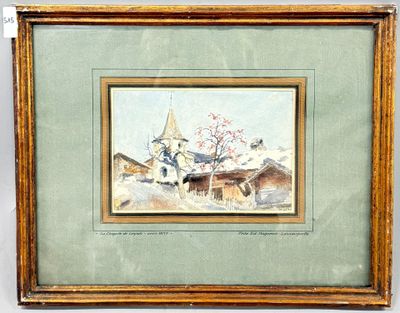 painting of a man riding a horse in a snowy landscape