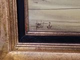 an image of a picture of a painting of a man on a beach